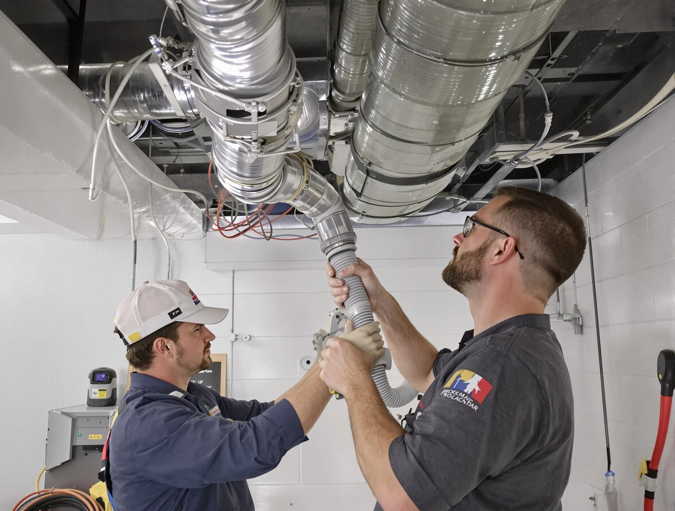 Childersburg Air Duct Cleaning technician performing thorough AC duct cleaning in Childersburg