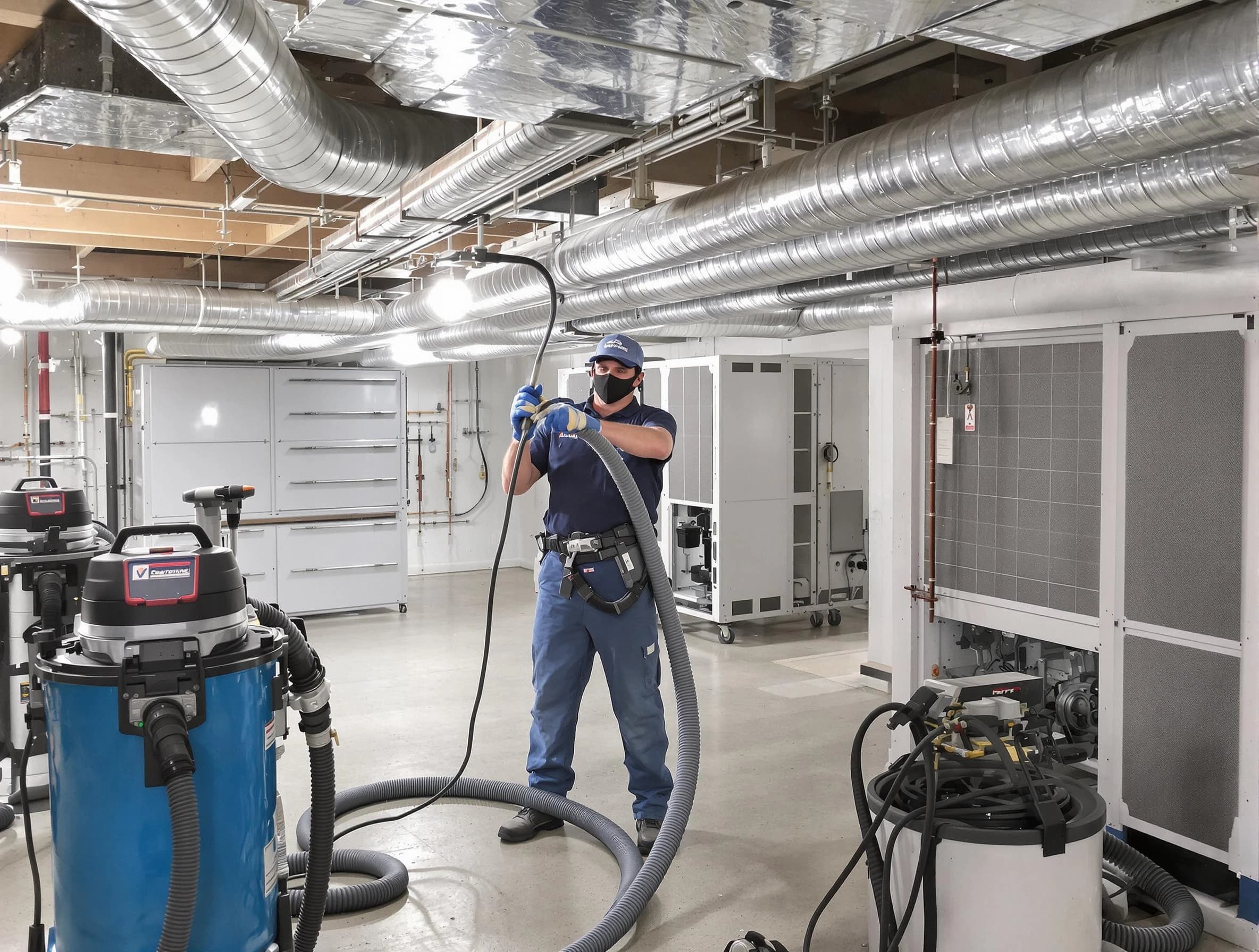 Childersburg Air Duct Cleaning specialist performing thorough central air duct cleaning for improved system efficiency in Childersburg