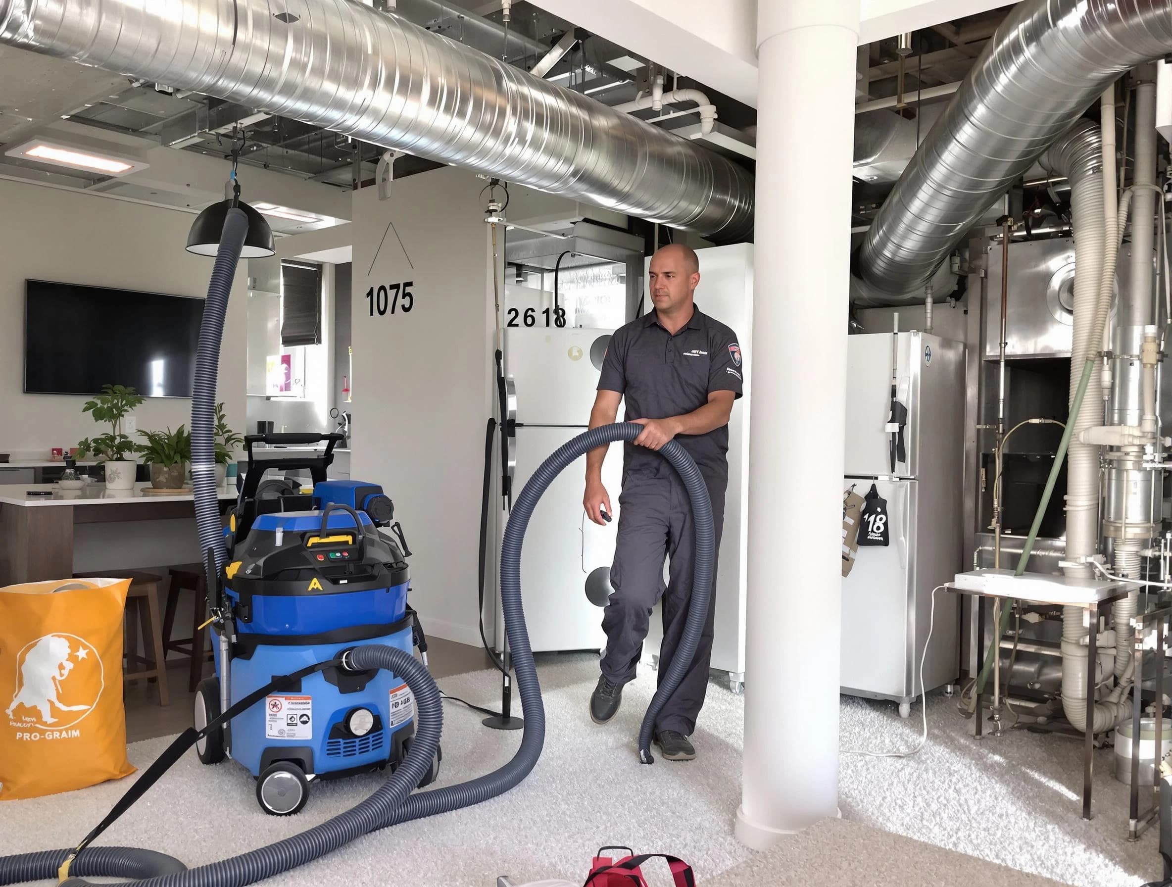 Childersburg Air Duct Cleaning expert performing detailed indoor duct cleaning for improved air quality in Childersburg