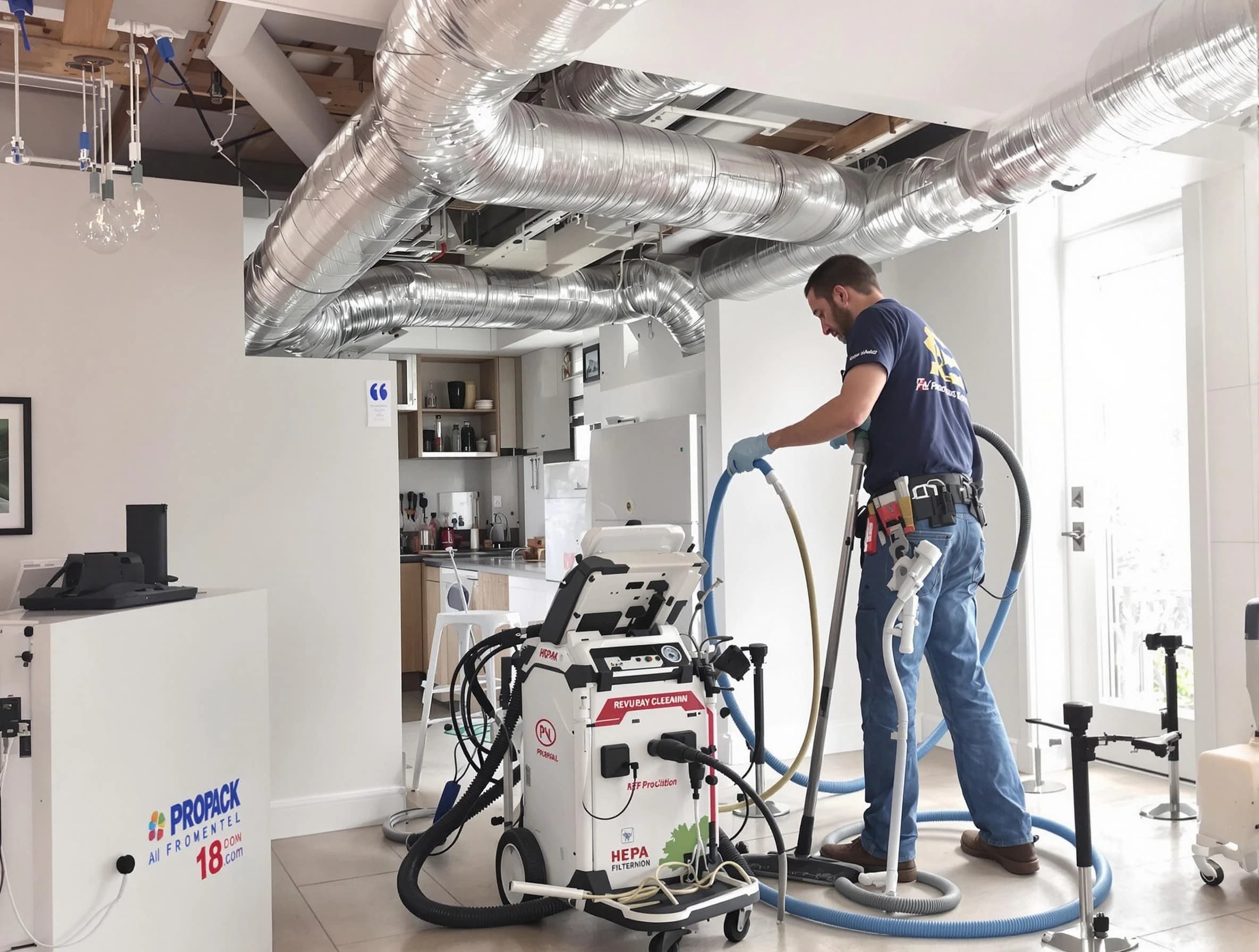 Childersburg Air Duct Cleaning technician performing advanced pure duct cleaning with specialized equipment in Childersburg