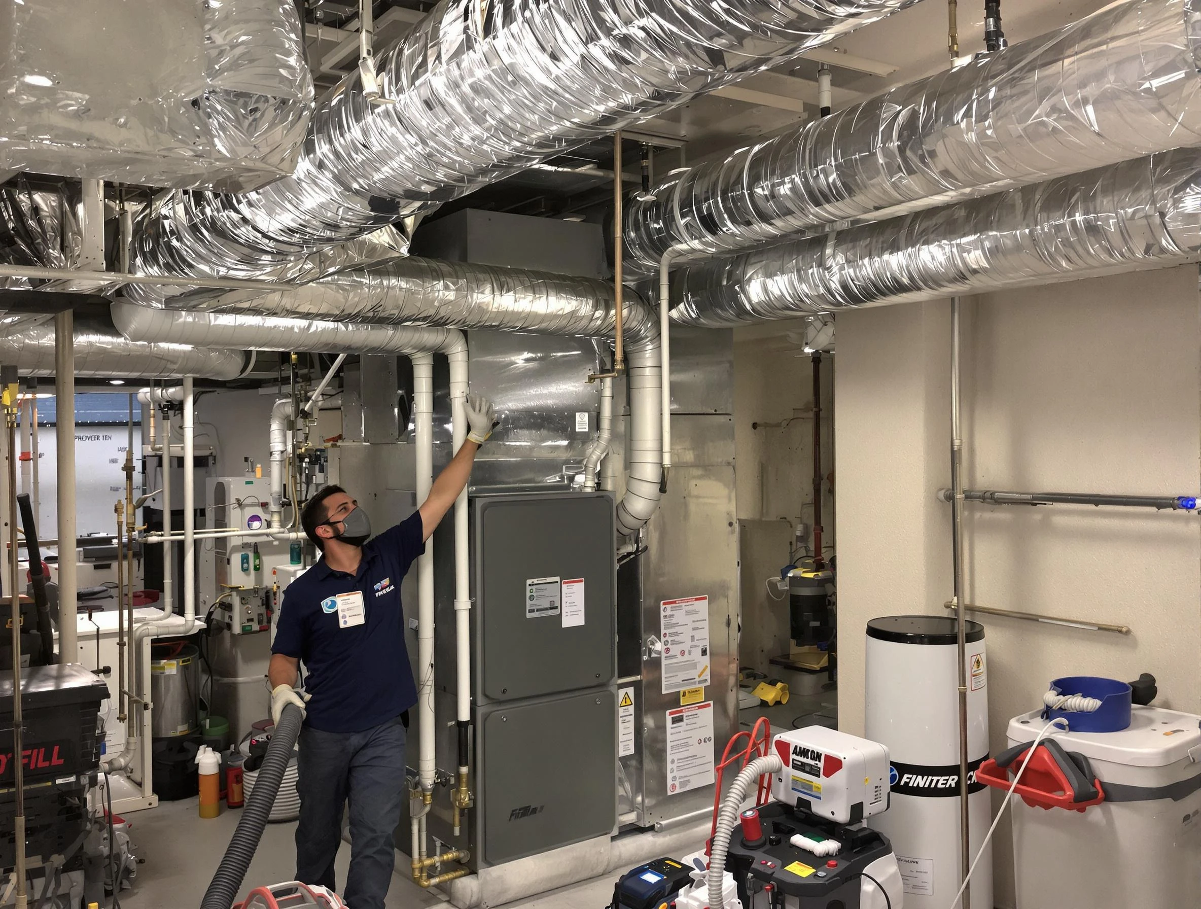 Childersburg Air Duct Cleaning specialist performing thorough furnace duct cleaning in a Childersburg residence